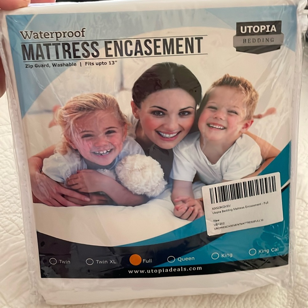 Utopia Mattress Encasement Full Size Waterproof Washable New